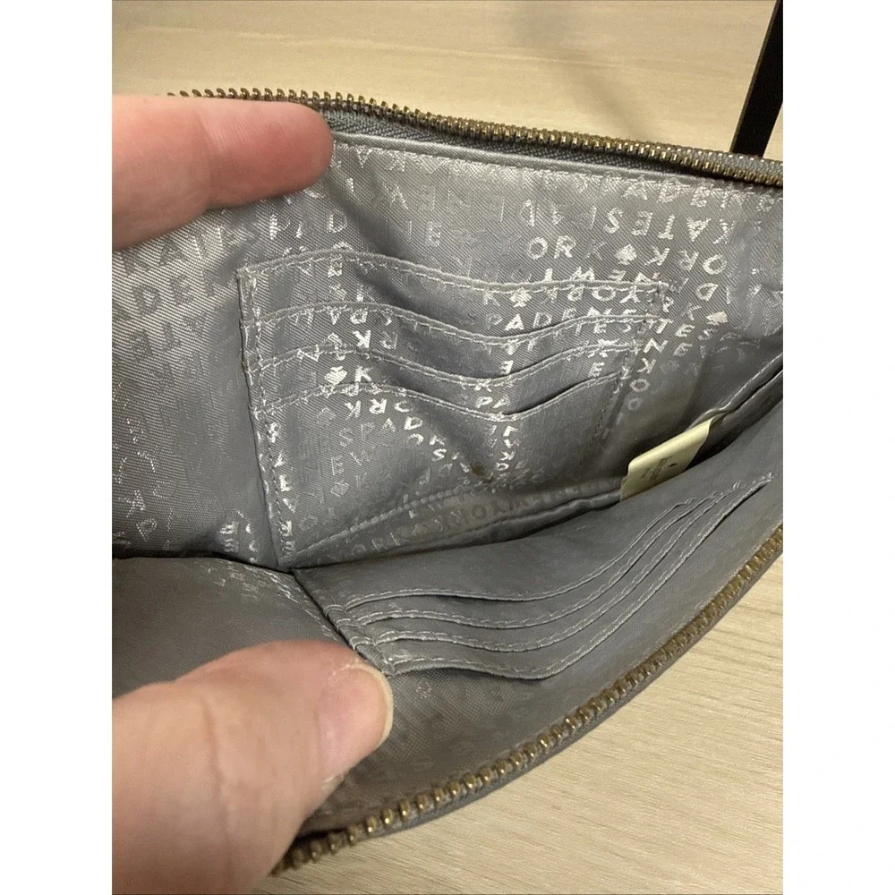 Kate Spade Double Zip, Double Sided Clutch All-In-One Removable Wrist Strap GREY